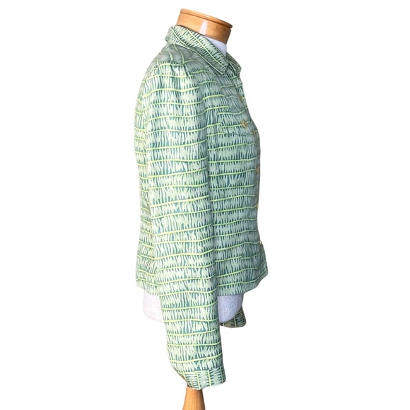 Kay Unger Batik Like Silk Cropped Lined Lightweight Jacket Size 4 - Picture 9 of 12